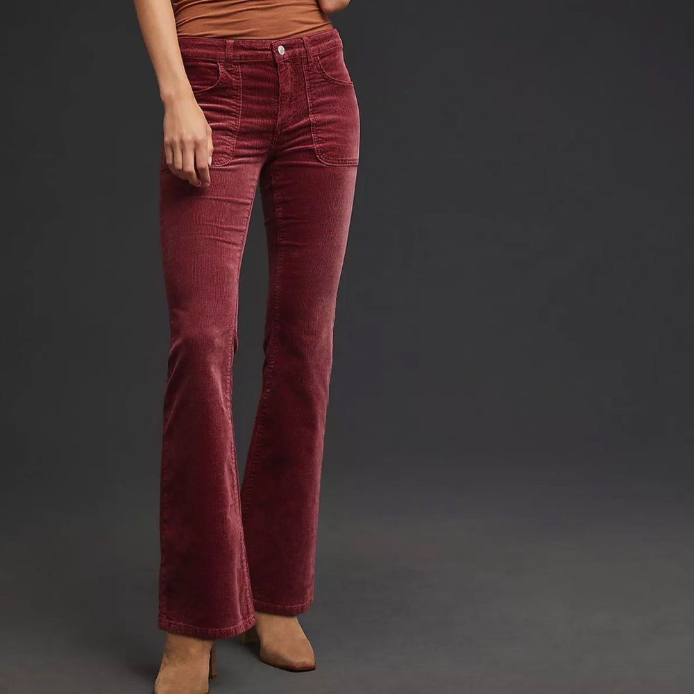 Anthropologie - Icon Flare Corduroy Pants - Petite - NWT - Wine